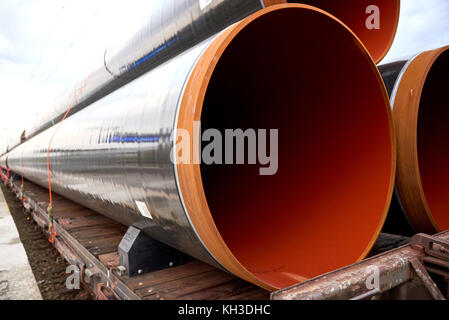 Nuovo piplines gas trasportato a destinazione per eugal Foto Stock