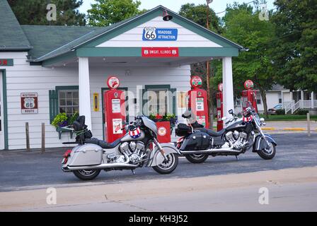 Dwight, il - stati uniti d'America - 16 luglio: vecchia texaco gas stazione di route 66 il 16 luglio 2017, in dwight, Illinois. Foto Stock