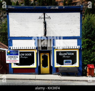 Greenwood è una città mineraria nel sud della British Columbia nella Okanagan Valley Canada noto per il suo retro-art deco e western edifici e facciate di edifici Foto Stock