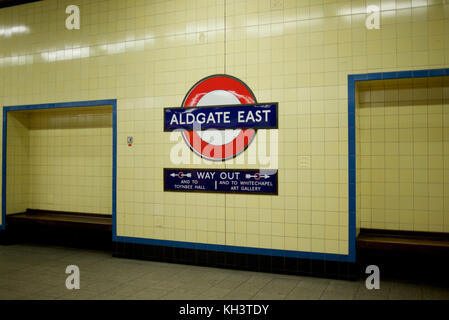 Stazione di Aldgate East sulla metropolitana di londra Foto Stock