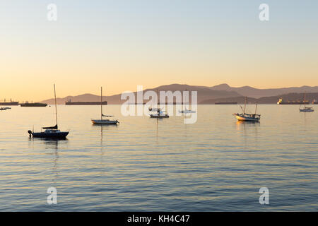 Barche a vela in Vancouver Foto Stock