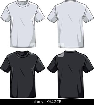 Bianco e nero t shirt. Illustrazione Vettoriale