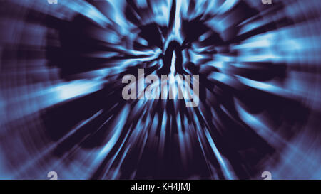 Scary blue urlando vampire testa. Illustrazione nel genere di orrore. Spooky cranio di caratteri Foto Stock