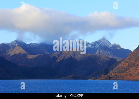 Vista del cullin montagne da elgol Foto Stock