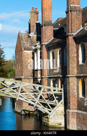 Ponte di matematica, Queens College, Università di Cambridge, Cambridgeshire, England, Regno Unito Foto Stock