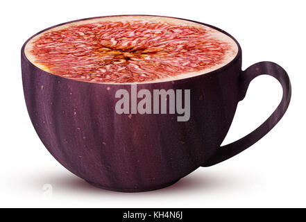 La tazza di fichi freschi frutti isolati su sfondo bianco. percorso di clipping. tutta la profondità di campo. Foto Stock