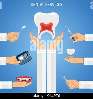 Servizi odontoiatrici concept Illustrazione Vettoriale