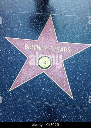 Hollywood, California - 26 luglio 2017: britney spears Hollywood Walk of fame stella sulla luglio 26, 2017 a Hollywood, ca. Foto Stock