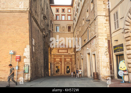 Perugia, Italia antica architettura degli edifici Foto Stock