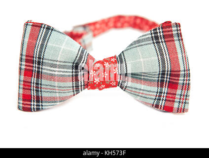 Cella bow tie, in nero, rosso e bianco colore, stile insolito Foto Stock