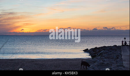 Sunrise di barene spiaggia Poole Dorset Regno Unito Foto Stock