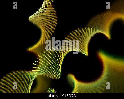 Abstract incandescente verde nastri a spirale - vacanza o il concetto di partito. Illustrazione Vettoriale