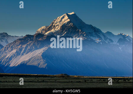 Mount Cook montagna più alta in Nuova Zelanda, Isola del Sud Foto Stock