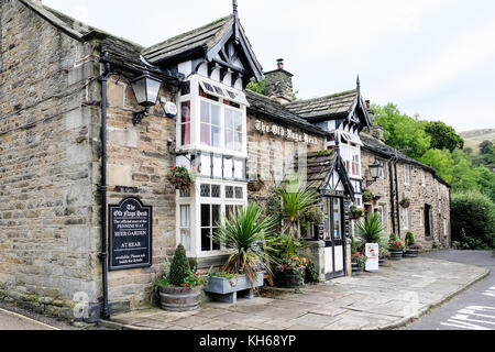 Il vecchio nag capo public house, edale nel Derbyshire Peak District, Inghilterra. Foto Stock