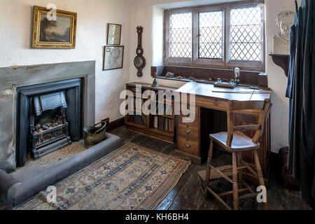 Preside lo studio al piano di sopra alla Hawkshead Grammar School, cumbria Foto Stock