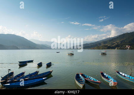 Lago Fewa di Pokhara, Nepal Foto Stock