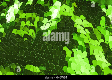 Spangle, sequin pailette sfondo. Abito a specchio panno di materiale modello di texture. Sartoria concetto di cucitura. Shiny specchiata tessuto di moda. Shiny cl Foto Stock