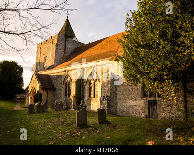 La chiesa di San Nicola, Leeds village, kent, Regno Unito Foto Stock