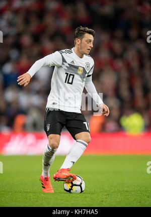 Mesut OEZIL (Ozil, GER) Aktion, Fussball Laenderspiel, Freundschaftsspiel, Inghilterra (ENG) - Germania (GER) 0:0, AM 10.11.2017 a Londra/ Grossbritannien. |utilizzo in tutto il mondo Foto Stock