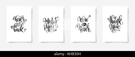 Non guardare mai indietro, miss you, ora o mai più, grazie Illustrazione Vettoriale