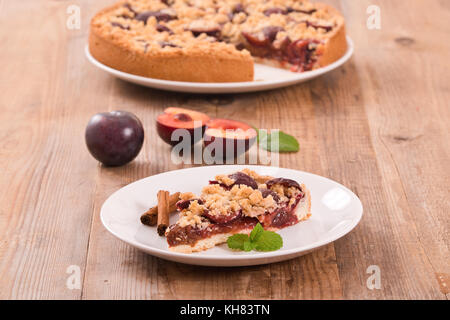 Torta di prugne. Foto Stock