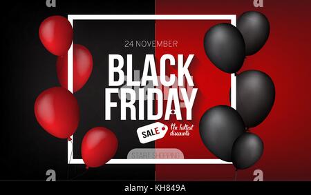 Black Friday Vendita con palloncini Illustrazione Vettoriale