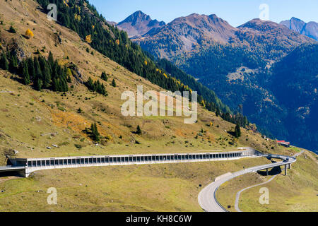 Passo del San Gottardo, passo del San Gottardo, rampa sud del canton Ticino, Svizzera Foto Stock