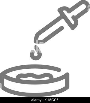 Semplice piastra petri di batteri icona linea. simbolo e segno illustrazione vettoriale design. isolato su sfondo bianco Illustrazione Vettoriale
