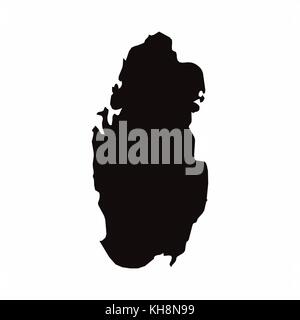 Vettore qatar mappa del paese Illustrazione Vettoriale