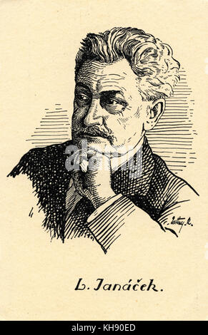 Leos Janacek - ritratto da R. Peithnera. Compositore ceco, 13 Luglio 1854 - 12 agosto 1928. Foto Stock