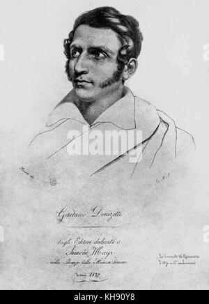 DONIZETTI, Gaetano . Compositore italiano. 1797-1848 compositore italiano: 29 Novembre 1797 - 8 aprile 1848. Foto Stock