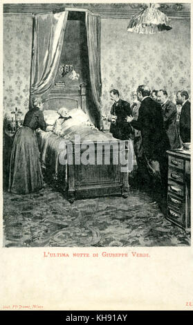 Giuseppe Verdi 's la scorsa notte.. Compositore italiano, 9 o 10 Ottobre 1813 - 27 gennaio 1901. Foto Stock