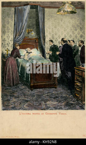 Giuseppe Verdi 's la scorsa notte.. Compositore italiano, 9 o 10 Ottobre 1813 - 27 gennaio 1901. Foto Stock