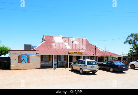 L'iconico Hebel Hotel è uno storico Outback Pub, Hebel, a sud-ovest del Queensland, QLD, Australia Foto Stock