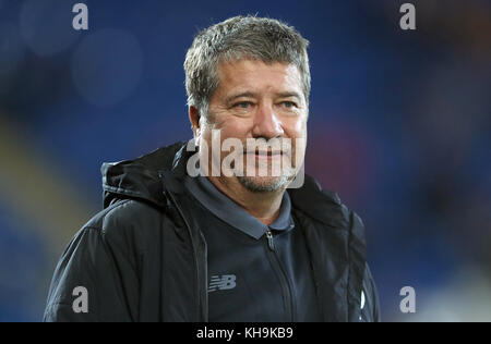 Il manager di Panama Hernan Dario Gomez durante la partita internazionale amichevole al Cardiff City Stadium. PREMERE ASSOCIAZIONE foto. Data immagine: Martedì 14 novembre 2017 Foto Stock