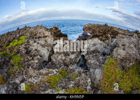 Le formazioni rocciose nei pressi di Lily Beach, Isola Christmas, Australia Foto Stock