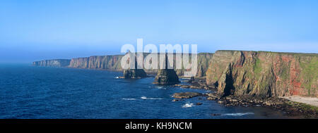 Duncansby pile, pinnacoli di roccia a sud di testa duncansby vicino a John O' semole, caithness, highland, Highlands scozzesi, Scotland, Regno Unito Foto Stock