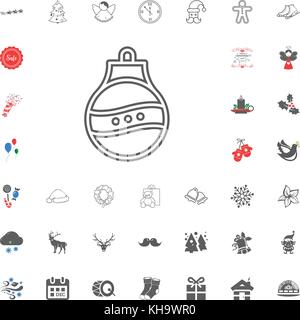 Albero di natale icona giocattolo. Buon Natale e felice anno nuovo icona set. illustrazione vettoriale. Illustrazione Vettoriale