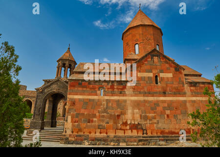 Famoso Khor Virap monastero in Armenia-turchia confine vicino monte Ararat Foto Stock