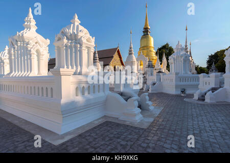 Wat Suan Dok pagoda dorata. Chiang Mai, Thailandia Foto Stock