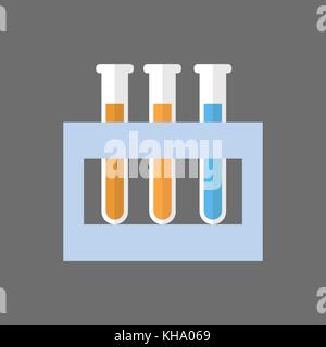 Tubi di prova impostare l'icona mediche concetto vetreria Illustrazione Vettoriale