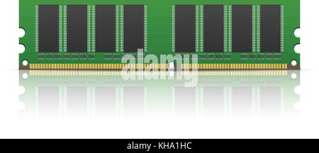 Memoria per computer su uno sfondo bianco. Illustrazione Vettoriale