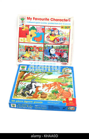 Bambini puzzle jigsaw - i miei personaggi preferiti; e gli animali di Farthing Wood Foto Stock