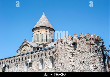 La Georgia, la prima capitale di mtskheta. la cattedrale Cattedrale patriarcale di tutta la Georgia svetitskhoveli, un monumento del patrimonio mondiale dell'humanit Foto Stock