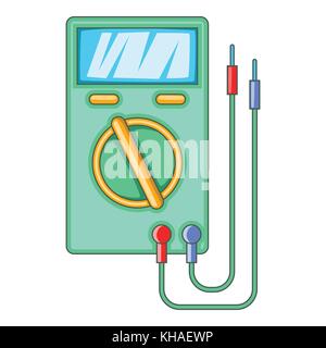 Multimetro digitale icona, stile cartoon Illustrazione Vettoriale