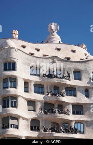 Casa Mila, la Pedrera, architetto Antoni Gaudi, Modernisme, Eixample, Barcellona, Catalogna, Spagna Foto Stock