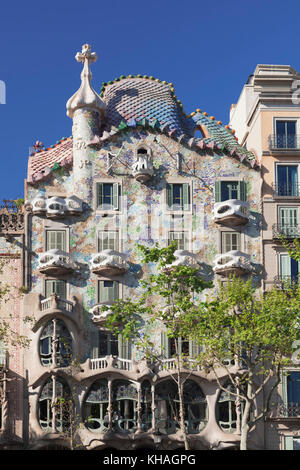 Casa Batllo, Modernismo, architetto Antoni Gaudi, Eixample, Barcellona, Catalogna, Spagna Foto Stock