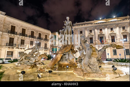 Fontana di Diana in siracusa, Italia Foto Stock