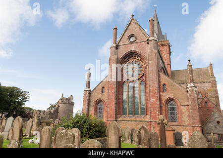 St Magnus Cathedral, Kirkwall, isole Orcadi Scozia, Regno Unito Foto Stock