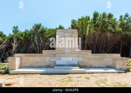 Cimitero in Spiaggia al anzac cove, in Gallipoli, Canakkale, Turchia. cimitero in Spiaggia contiene i resti delle truppe alleate che morì durante la battaglia di Foto Stock